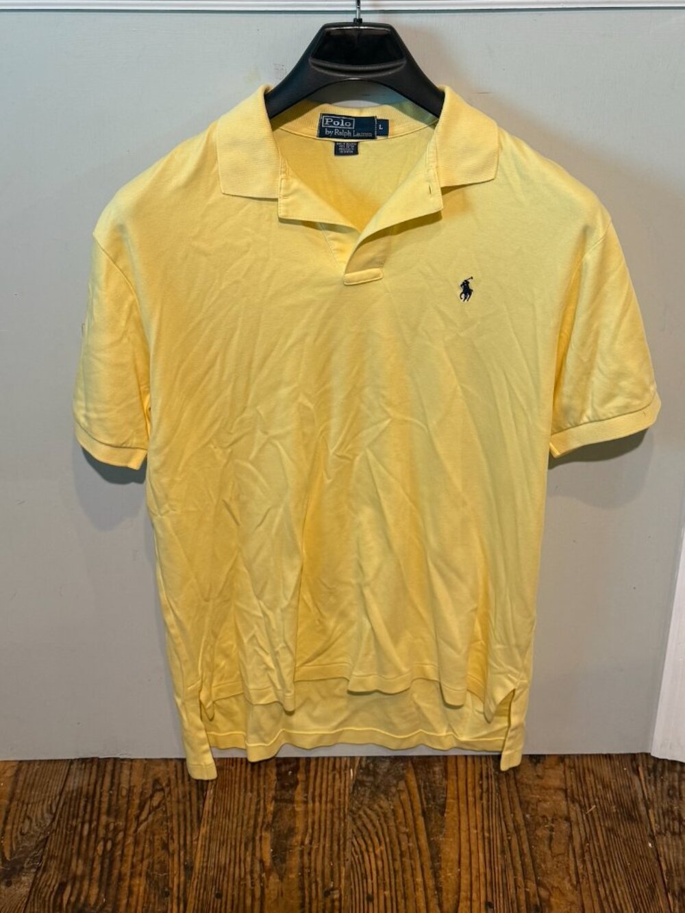 Lot of 3 VINTAGE Polo Ralph Lauren Polo Shirts Men's Large Black Yellow Purple - Picture 11 of 14